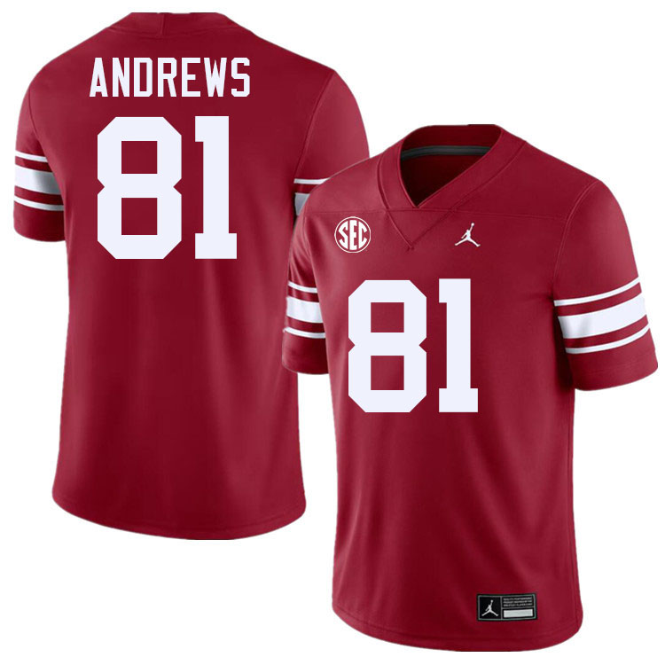 Oklahoma Sooners #81 Mark Andrews College Football Jerseys,Uniforms-Throwback